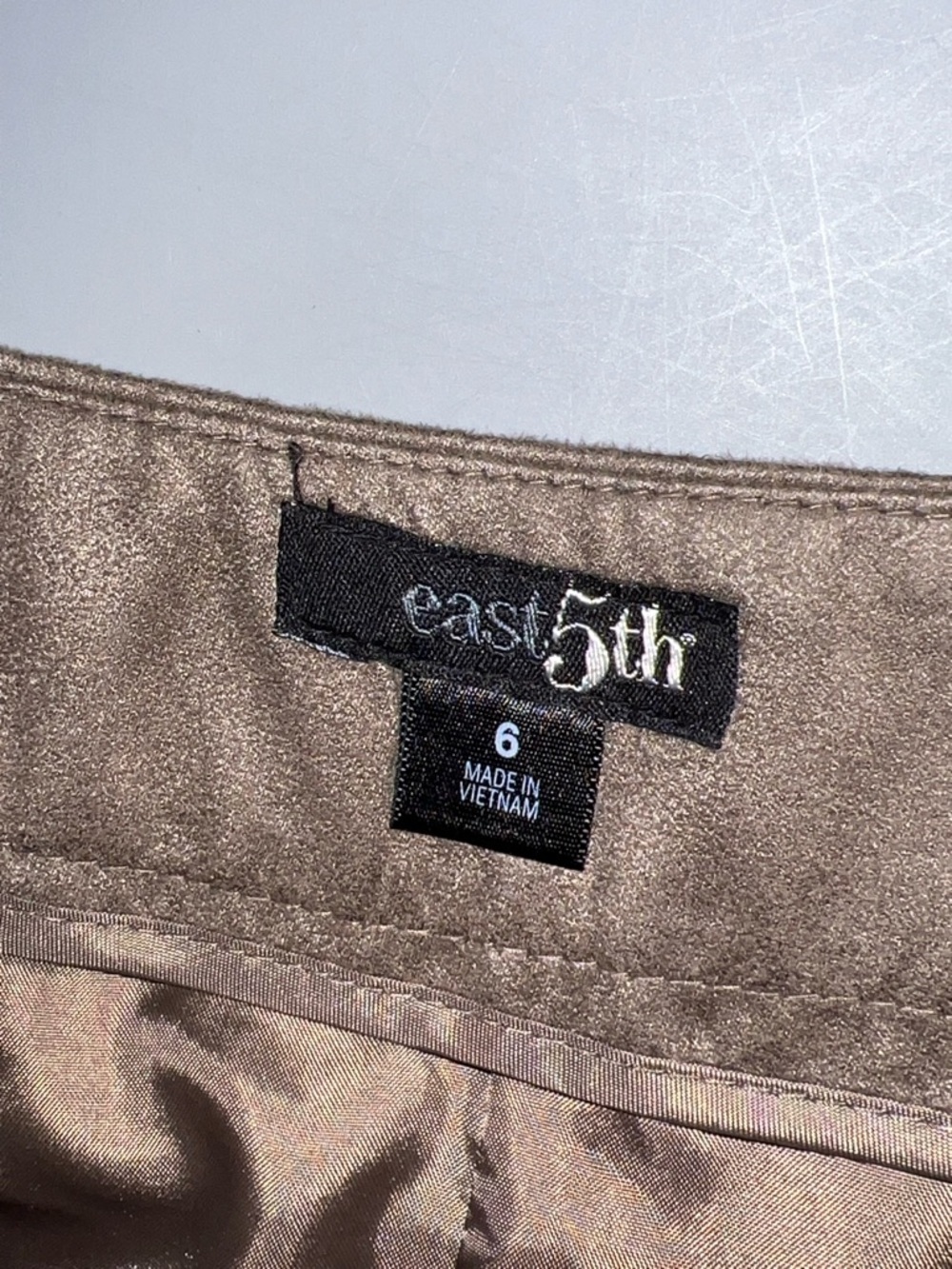 Vintage Light Brown Faux Suede A-Line Maxi Skirt - Picture 6 of 7